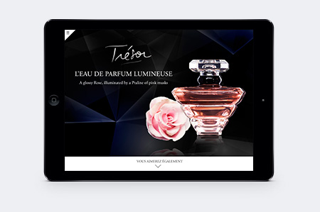 parfum lancôme application iPad retail victor paris agence communication luxe