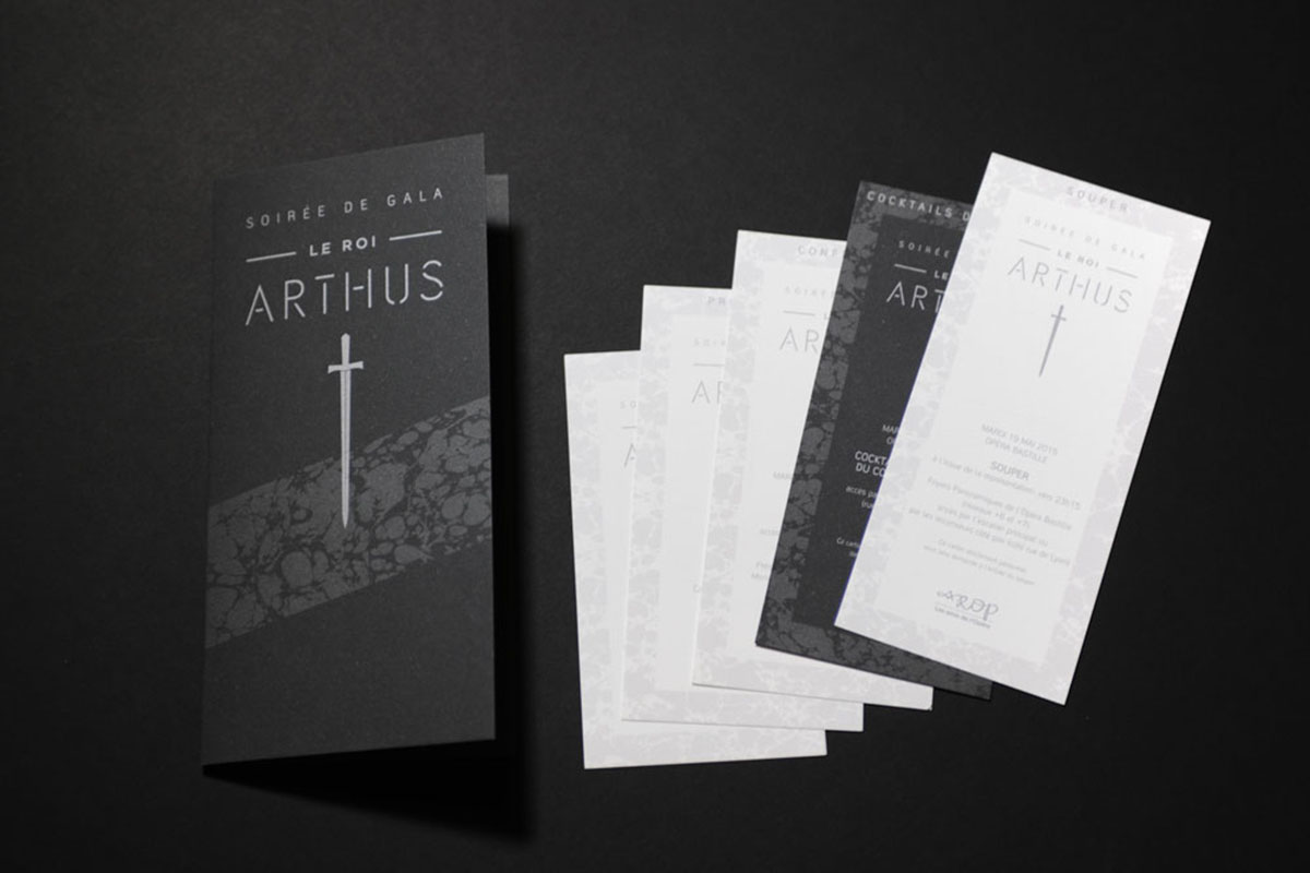edition invitation opera roi arthus victor paris agence communication luxe