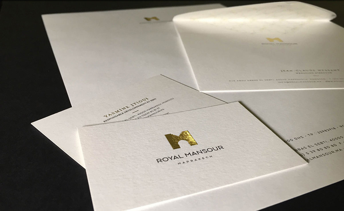 edition papeterie hotellerie identite logo royal mansour victor paris agence communication luxe